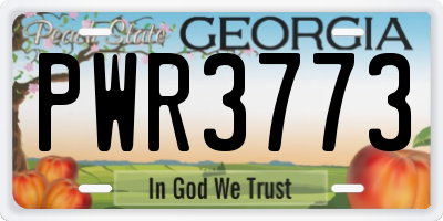 GA license plate PWR3773