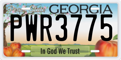 GA license plate PWR3775