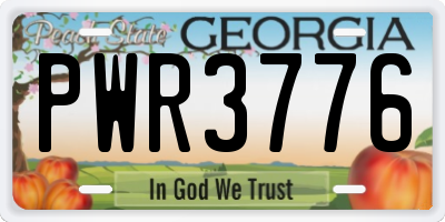 GA license plate PWR3776