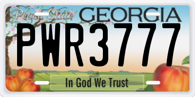 GA license plate PWR3777