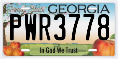 GA license plate PWR3778
