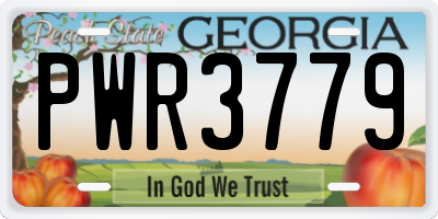 GA license plate PWR3779