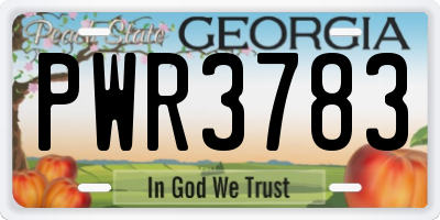 GA license plate PWR3783