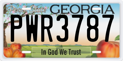 GA license plate PWR3787
