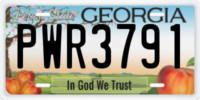 GA license plate PWR3791