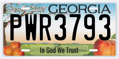 GA license plate PWR3793