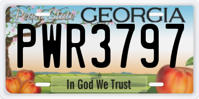 GA license plate PWR3797