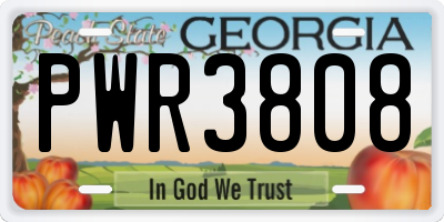 GA license plate PWR3808