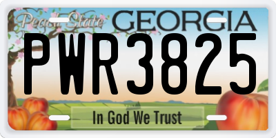 GA license plate PWR3825