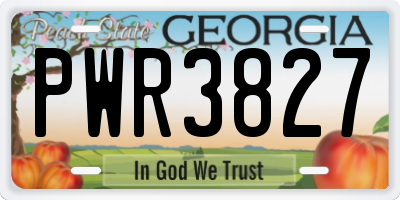 GA license plate PWR3827