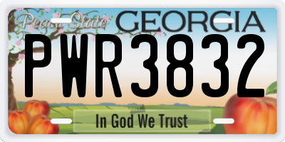 GA license plate PWR3832