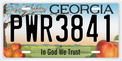 GA license plate PWR3841