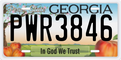 GA license plate PWR3846
