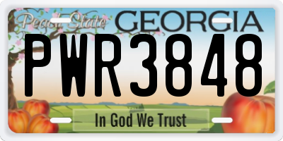 GA license plate PWR3848