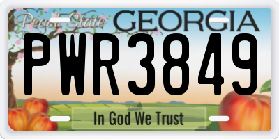 GA license plate PWR3849