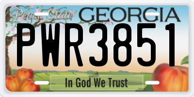GA license plate PWR3851