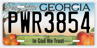 GA license plate PWR3854