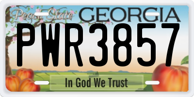 GA license plate PWR3857
