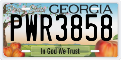 GA license plate PWR3858