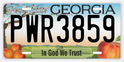 GA license plate PWR3859