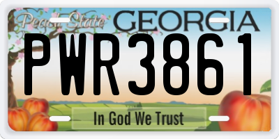 GA license plate PWR3861