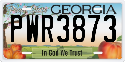 GA license plate PWR3873