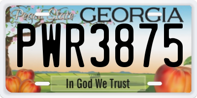 GA license plate PWR3875