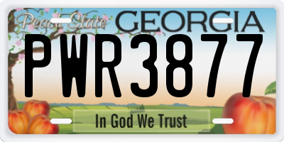 GA license plate PWR3877