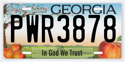 GA license plate PWR3878
