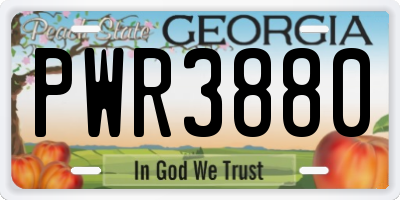GA license plate PWR3880
