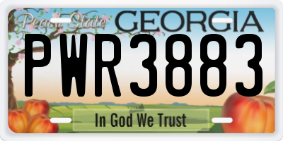 GA license plate PWR3883
