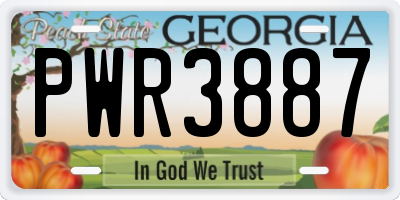 GA license plate PWR3887
