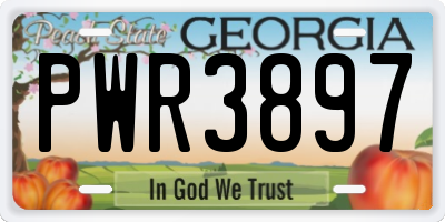GA license plate PWR3897