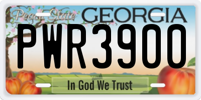 GA license plate PWR3900