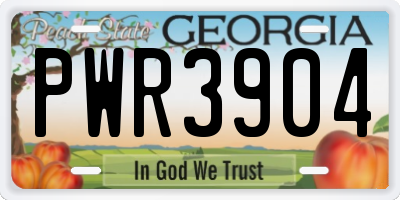 GA license plate PWR3904