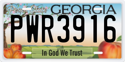 GA license plate PWR3916
