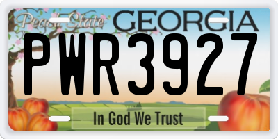 GA license plate PWR3927