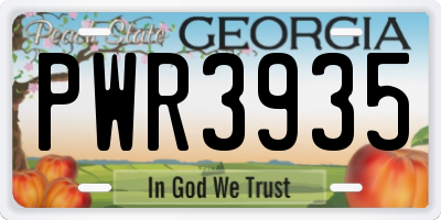 GA license plate PWR3935