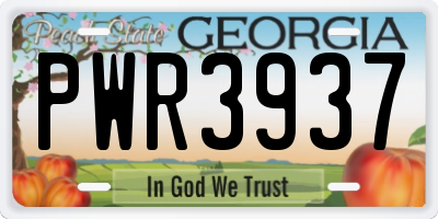 GA license plate PWR3937
