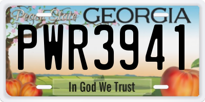 GA license plate PWR3941