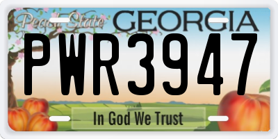 GA license plate PWR3947