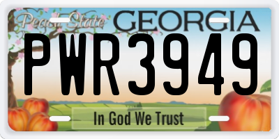 GA license plate PWR3949