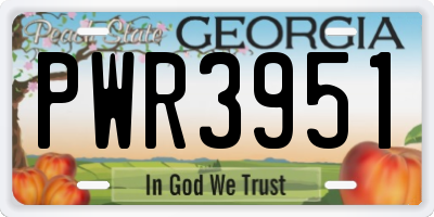 GA license plate PWR3951