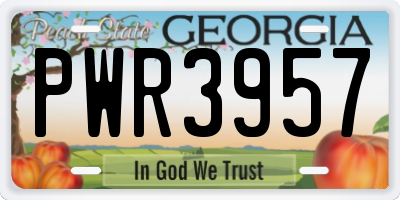 GA license plate PWR3957