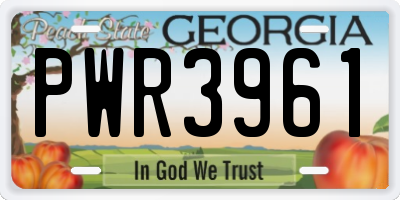 GA license plate PWR3961