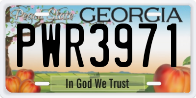 GA license plate PWR3971