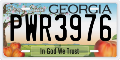 GA license plate PWR3976