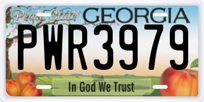 GA license plate PWR3979