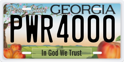 GA license plate PWR4000