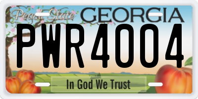GA license plate PWR4004